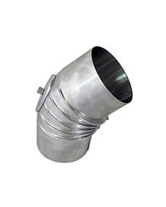 Bertrams Alu Bogen 14BG45-120KV 45°, Ø 120 x 1 mm, gerippt, mit Kontrollverschluss