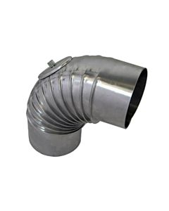 Bertrams aluminum bend 14BG90-90KV 90 °, Ø 90 x 1930 , 7 mm, ribbed, with control 1930