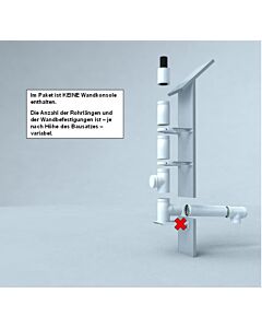 Bertrams Polyline LAS complete package external wall mounting 41KPAW110-7M DN 110/160, height 7 m, white
