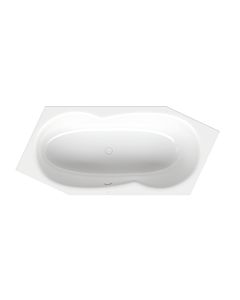 BetteMetric bathtub 6841000P, white GlasurPlus 206 x 90 cm, foot end on the left, overflow in front