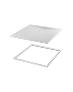 Bette BetteFloor Side surface de douche 3381-000AS, T1 90x90cm, antidérapant/ Sense , Mini support de baignoire, blanc