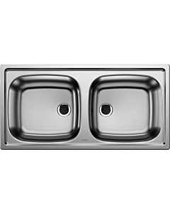Blanco built-in double sink 500372 86 x 43.5 cm, stainless steel, reversible, without drain surface