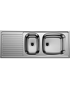 Blanco Top ezs évier double encastrable 500847 110 x 43,5 cm, inox, réversible, grand bol extérieur