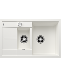 Blanco Spüle 513468 78 x 50 cm, PuraDur weiß, reversibel, Ablauffernbedienung mit Drehbetätigung