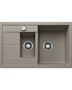 Blanco METRA 6 S Compact Spüle 517353 78 x 50 cm, PuraDur tartufo, reversibel, Ablauffernbedienung mit Drehbetätigung