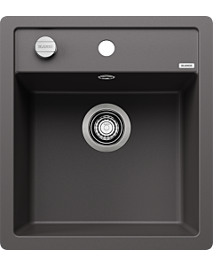 Blanco Spüle 518847 45,5 x 50 cm, PuraDur felsgrau, Ablauffernbedienung mit Drehbetätigung