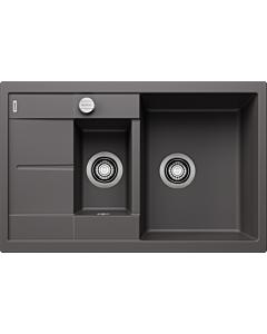Blanco Spüle 518876 78 x 50 cm, PuraDur felsgrau, reversibel, Ablauffernbedienung mit Drehbetätigung