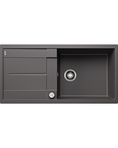 Blanco sink 518881 100 x 50 cm, PuraDur rock gray, reversible, drain remote control with rotary control