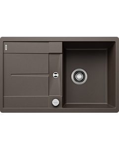 Blanco Évier METRA 45 SF 519088 77 x 49 cm, PuraDur, réversible, commande à distance de vidange avec commande rotative, café