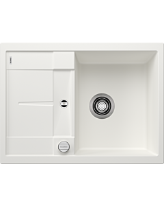Blanco Metra 45 s Spüle Compact 519576 68 x 50 cm, PuraDur weiß, reversibel, Ablauffernbedienung mit Drehbetätigung