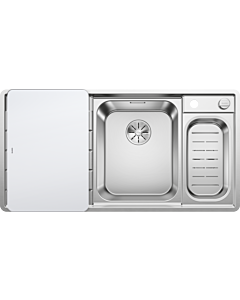 Blanco Axis iii 6 s-if Spüle 522104 100 x 51 cm, Edelstahl Seidenglanz, rechts, Ablauffernbedienung mit Drehbetätigung