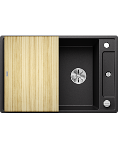 Blanco Axia III 45 S Spüle 523173 78x47cm, PuraDur anthrazit, reversibel, mit Holzschneidbrett
