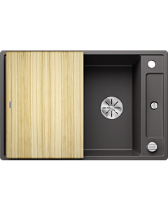 Blanco Axia III 45 S évier 523174 78x47cm, PuraDur gris roche, réversible, avec planche à découper en bois