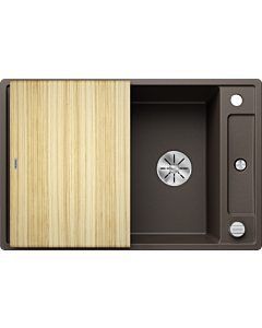 Blanco Axia III 45 S sink 523182 78x47cm, PuraDur cafe, reversible, with wooden cutting board