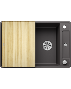 Blanco Axia III 45 S-F Spüle 523194 77x47cm, PuraDur felsgrau, reversibel, mit Holzschneidbrett