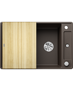 Blanco Axia III 45 SF sink 523198 77x47cm, PuraDur cafe, reversible, with wooden cutting board