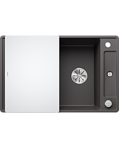 Blanco Axia III 45 SF sink 523200 77x47cm, PuraDur rock gray, reversible, with glass cutting board
