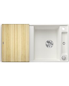Blanco Axia iii 5 s-f Spüle 523228 90,5x50cm, PuraDur weiß, reversibel, mit Holzschneidbrett