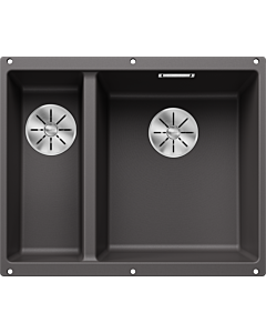 Blanco Subline 340/160-u évier 523559 55,5x46cm, PuraDur gris rock, droit, pour sous plan