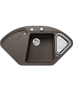 Blanco BLANCODELTA II Spüle 523669 105,7 x 57,5 cm, PuraDur cafe, Ablauffernbedienung mit Drehbetätigung