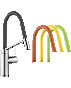 Blanco Küchenarmatur 524813 flexibel, chrom / lava grey / kiwi / orange