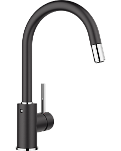 Blanco MIDA-S Küchenarmatur 526146 Auslauf ausziehbar, SILGRANIT-Look silgranitschwarz