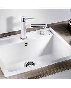 Blanco Spüle 514199 61,5 x 51 cm, PuraDur weiß, Ablauffernbedienung mit Drehbetätigung