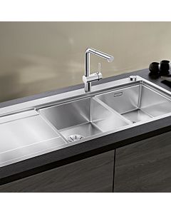 Blanco Divon ii 8 s-if Spüle 521665 116 x 51 cm, Edelstahl Seidenglanz, rechts, Ablauffernbedienung mit Drehbetätigung
