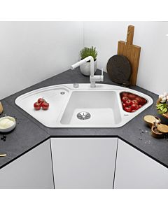 Blanco sink 523660 105.7 x 57.5 cm, PuraDur white, drain remote control with rotary control