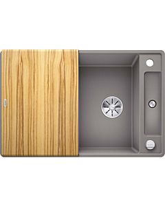 Blanco Axia III 45 SF sink 523195 77x47cm, PuraDur alumetallic, reversible, with wooden cutting board