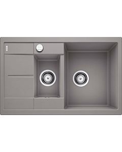 Blanco évier 513553 78 x 50 cm, PuraDur alumetallic, réversible, télécommande de vidange avec commande rotative