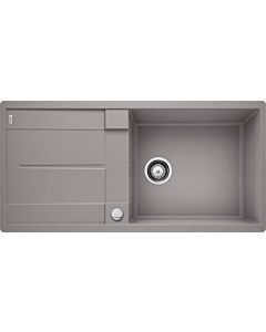 Blanco sink 519151 99 x 49 cm, PuraDur alumetallic, reversible, drain remote control with rotary control