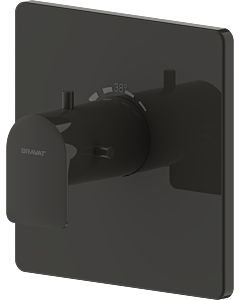 Bravat Milano Fertigset Brausethermostat 3564089 Unterputz, Thermostat, schwarz matt