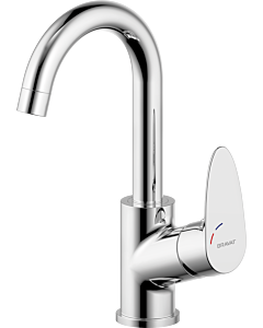 Bravat Palma Waschtischarmatur 3516002 mit hohem Auslauf, mit Ablaufgarnitur, chrom