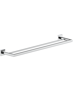 Bravat Quaruna Bath Towel Rail 754510 Double, 600mm, Square, Chrome, Adhesive/Screw Mounting