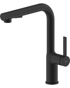 Bravat Torino kitchen faucet 3521379 with pull-out spray head, matte black