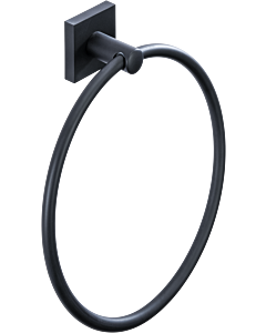 Anneau porte-serviettes Bravat Quaruna 753499 noir mat, à coller/visser
