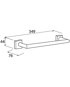 Porte-serviettes Bravat Quaruna 754910, carré, chromé, à coller/visser