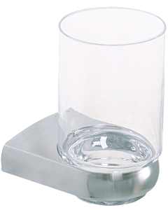 Bravat Metasoft glass holder 816110, cylindrical glass, clear, chrome