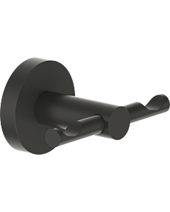 Bravat Varuna double hook 763399 matte black, adhesive/screw mounting