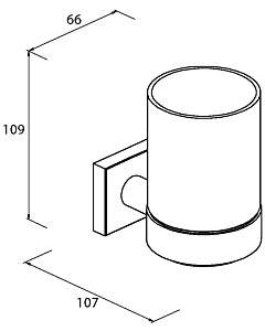 Porte-verre Bravat Quaruna 753210 chromé, à coller ou à visser