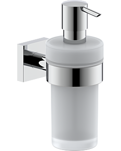 Bravat Quaruna liquid soap dispenser 753810, frosted glass, chrome, for gluing or screwing