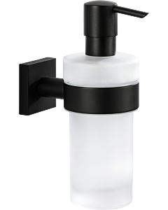 Distributeur de savon liquide Bravat Quaruna 753899, verre dépoli, noir mat, à coller ou à visser