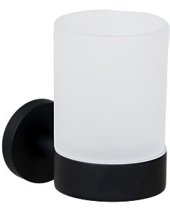 Support en verre Bravat Varuna 778299 à coller ou à visser, noir mat