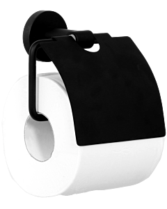 Bravat Varuna toilet paper holder 778999 with lid, for gluing or screwing, matte black
