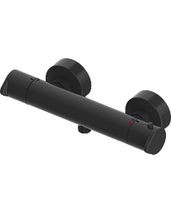 Thermostat de douche Bravat Milano 3518099, montage en surface, noir mat
