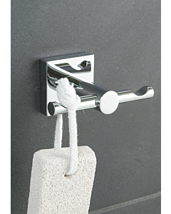 Bravat Quaruna double hook 755310 chrome, for gluing/screwing