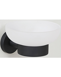 Porte-savon Bravat Varuna 778399 noir mat, à coller/visser