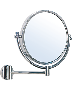 Miroir cosmétique Bravat Tripoli 417410 avec bras articulé, grossissement 1x/5x, chromé