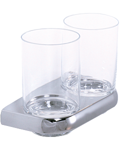 Bravat Metasoft Glashalter 816210 Doppelt, Glas zylinderförmig  klar, chrom